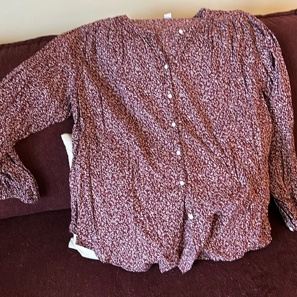 Old Navy Button Front Long Sleeve Blouse